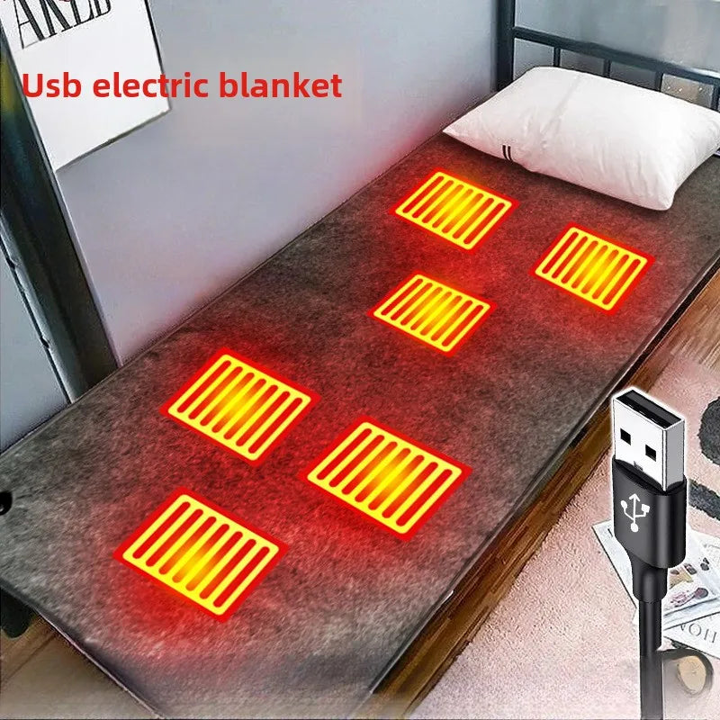 DC Heated Electric Blanket USB Portable 6-Area Warmth