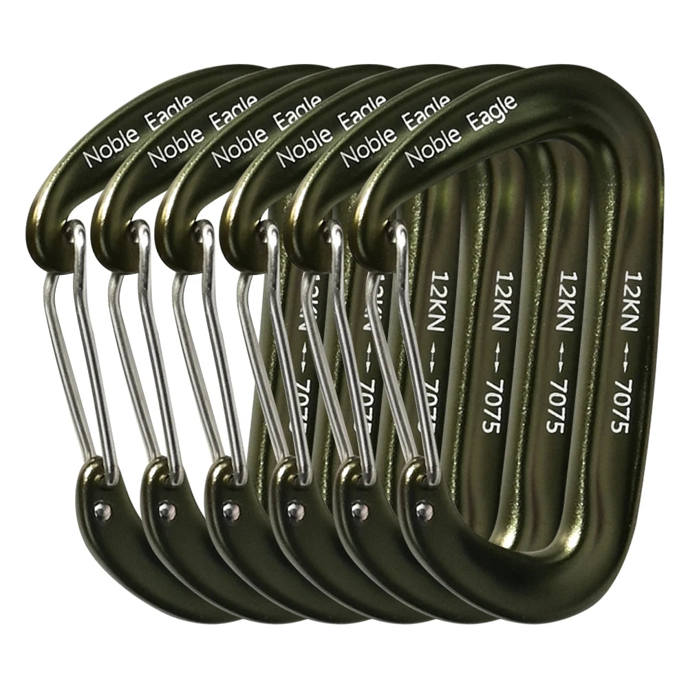 12kN Aluminum Carabiner Clip Set Durable Outdoor Hook