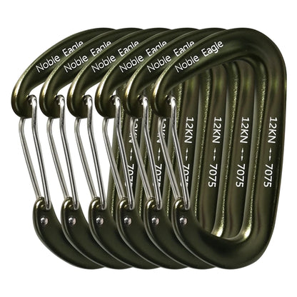 12kN Aluminum Carabiner Clip Set Durable Outdoor Hook