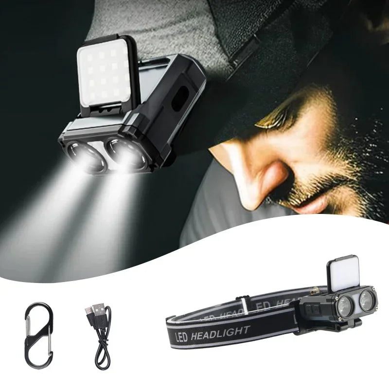 Rechargeable LED Headlamp with Motion Sensor