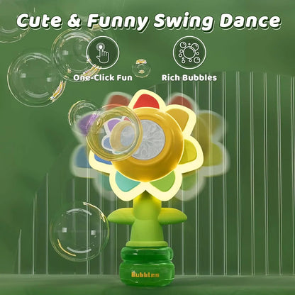 Sunflower Bubble Machine with Lights & 3-Speed Fun