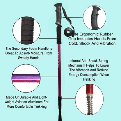 Collapsible Hiking Trekking Poles for Stable Walking