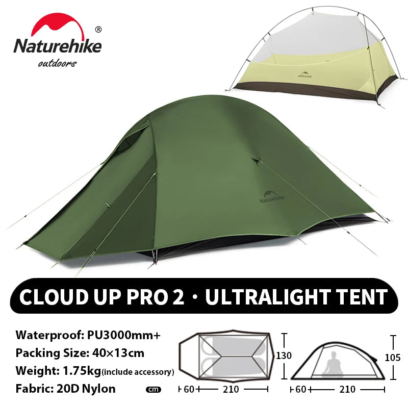 Ultralight Camping Tent Waterproof 2 Person Hiking Shelter