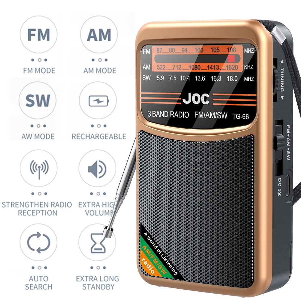 Emergency Radio with Solar & Hand Crank – 10000mAh Power Bank