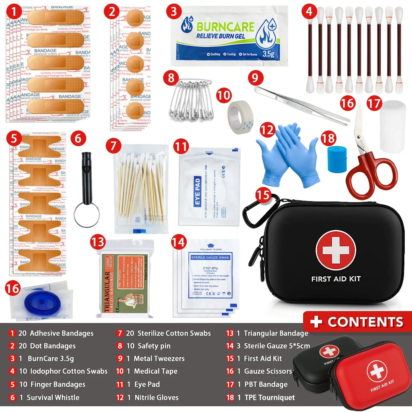 Portable First Aid Kit 103pcs for Outdoor Safety
