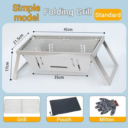 Portable Charcoal BBQ Grill – Foldable & Travel-Ready