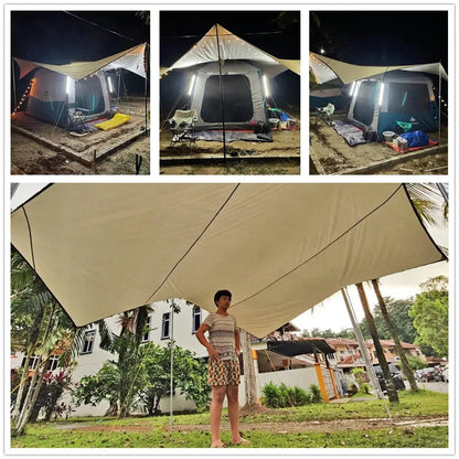 Large Camping Tarp Waterproof Sun Shelter 5.1m