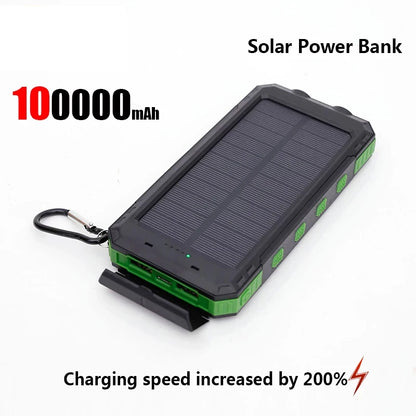 Solar Power Bank 200000mAh Fast Charging Backup