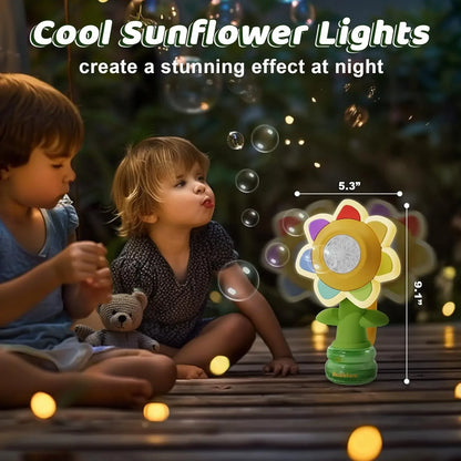 Sunflower Bubble Machine with Lights & 3-Speed Fun