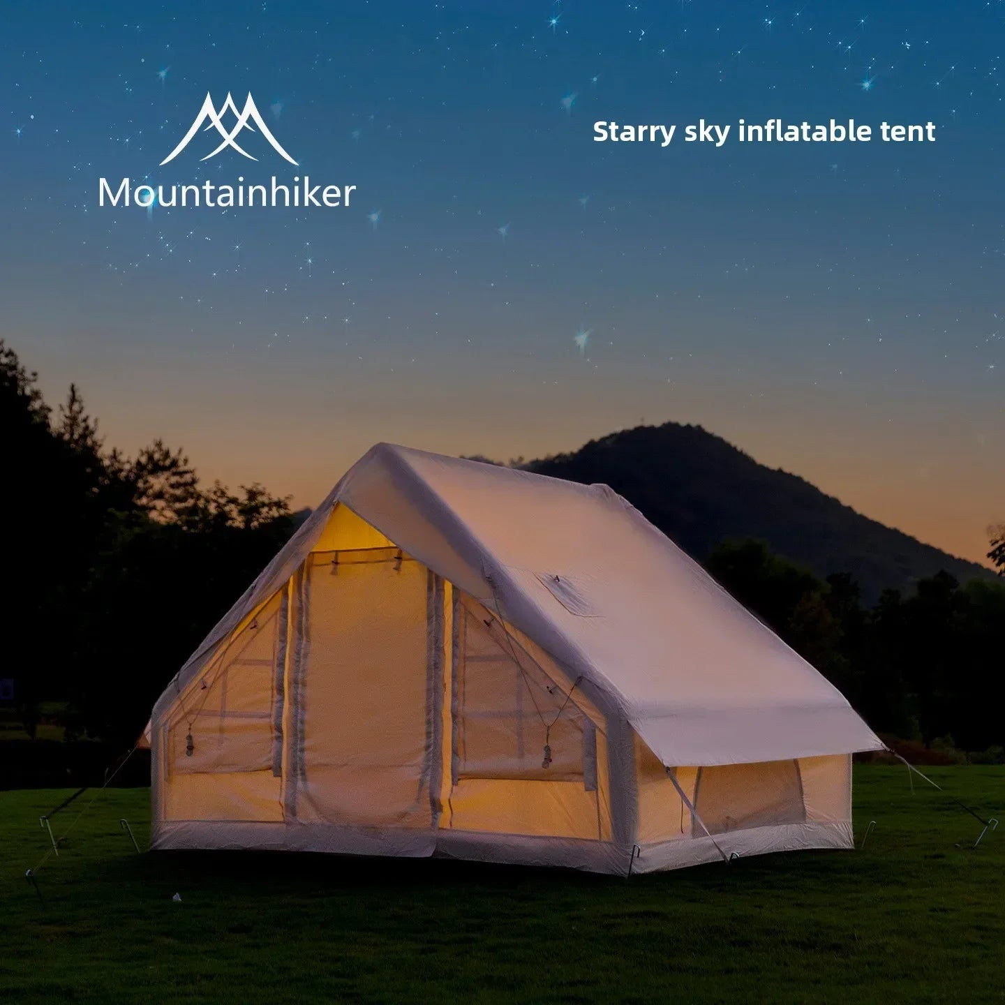 Inflatable Camping Tent 3-4 Person Quick Setup UV Protection