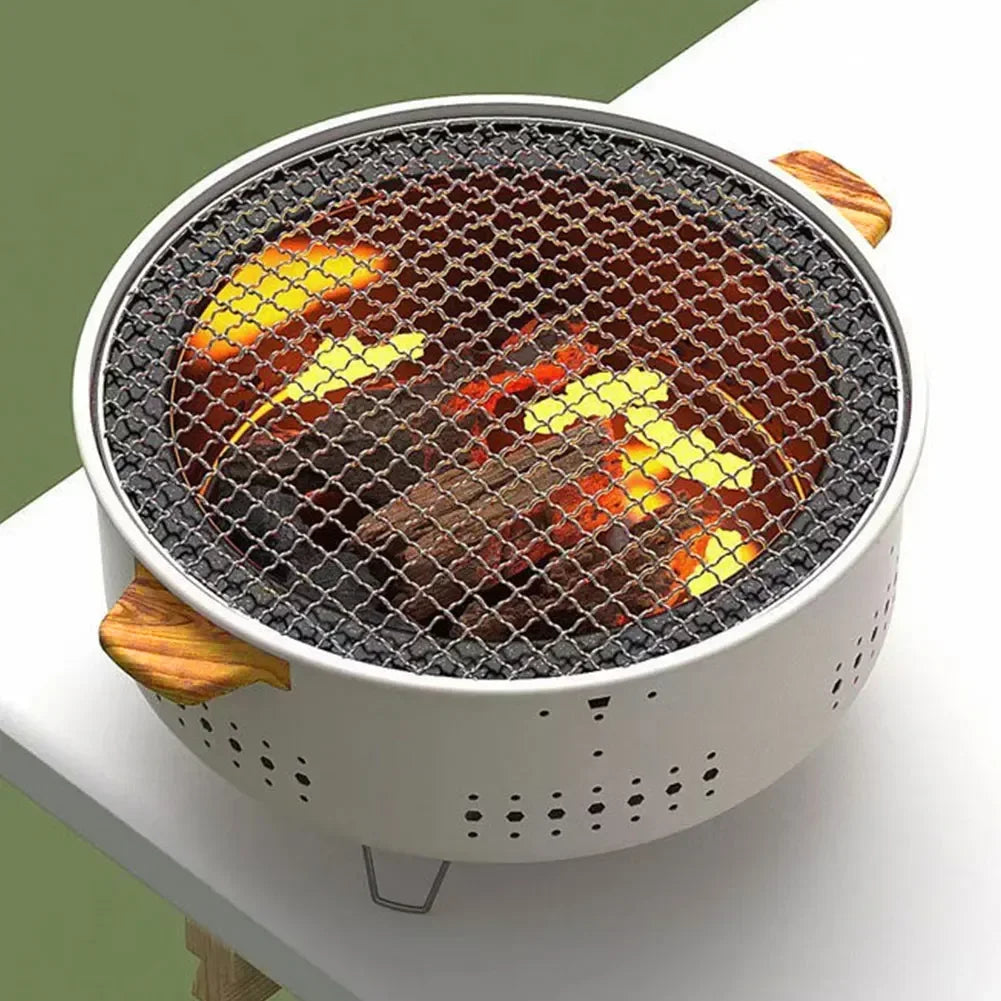 Portable Round Barbecue Stove – Removable Grilling Net