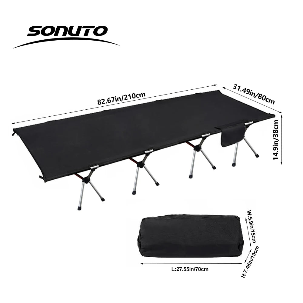 Camping Cot 210x80cm Folding Bed for Comfortable Sleep