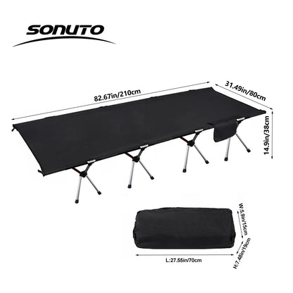 Camping Cot 210x80cm Folding Bed for Comfortable Sleep