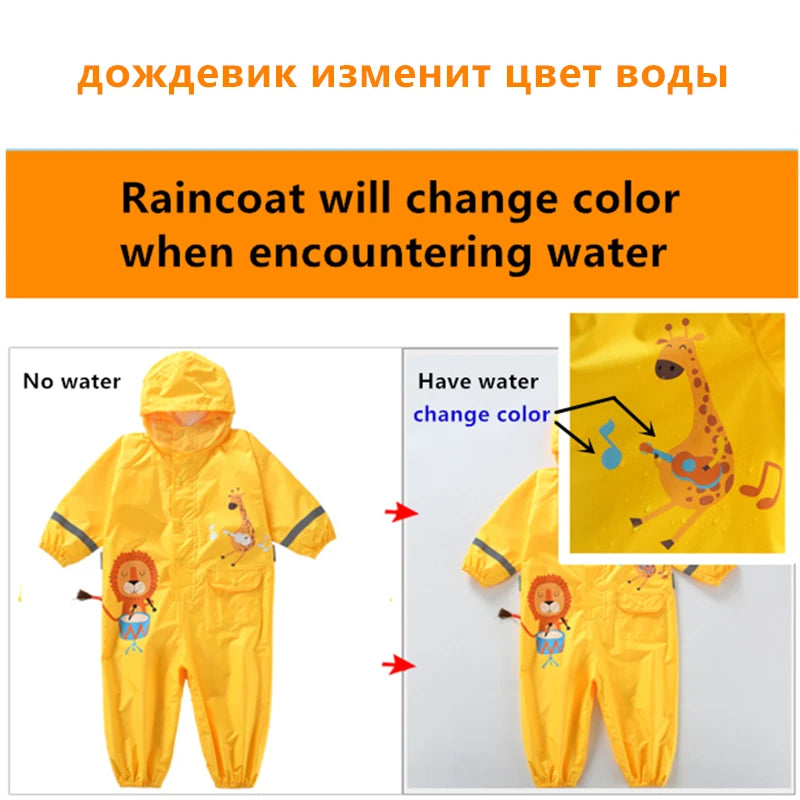 Kids Waterproof Rain Suit with Hood for Outdoor Play