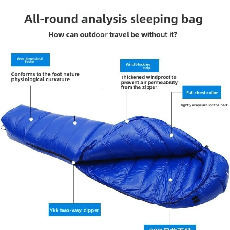 Ultralight Down Sleeping Bag for Winter Camping Warmth