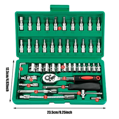 46PCS Car Repair Tool Kit for Roadside Emergencies