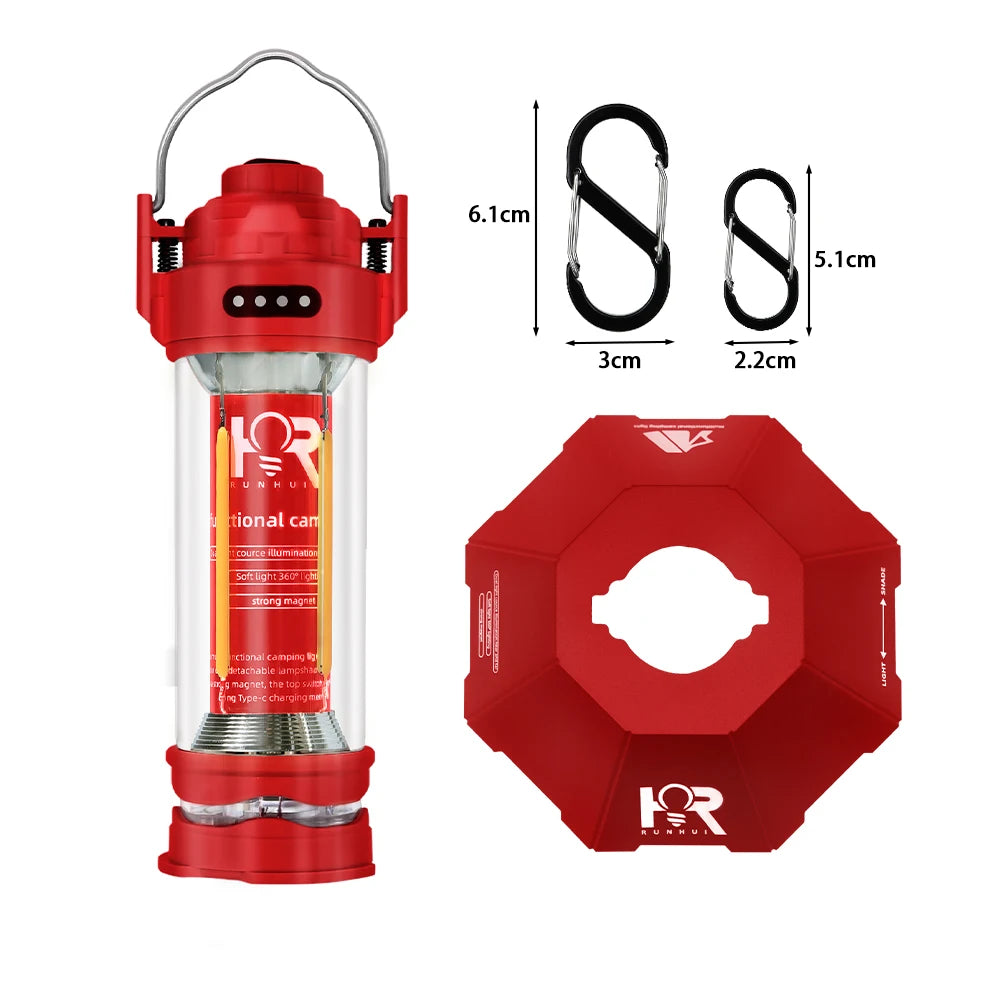 Retro LED Camping Lantern with Stepless Dimming