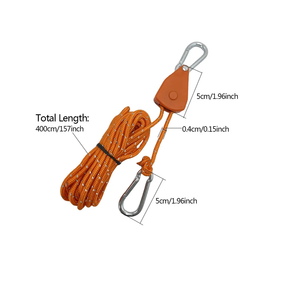 Adjustable Camping Rope Pulley – Secure Tent Setup