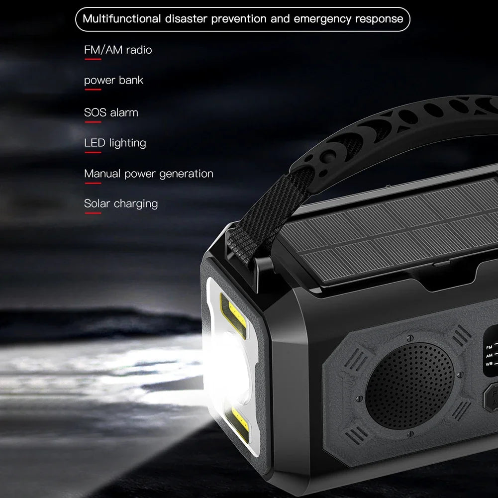 12000mAh Solar Hand Crank Emergency Weather Radio