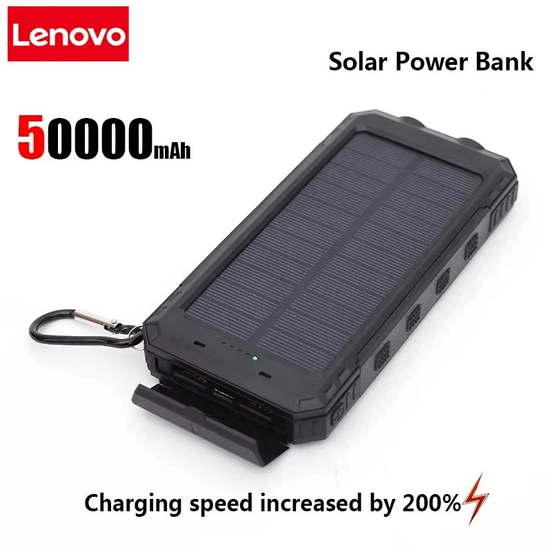 Solar Power Bank 50000mAh with Fast Charging & LED Light