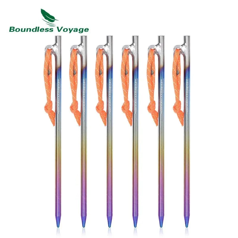 Titanium Tent Stakes Heavy Duty Lightweight Set