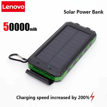 Solar Power Bank 50000mAh with Fast Charging & LED Light
