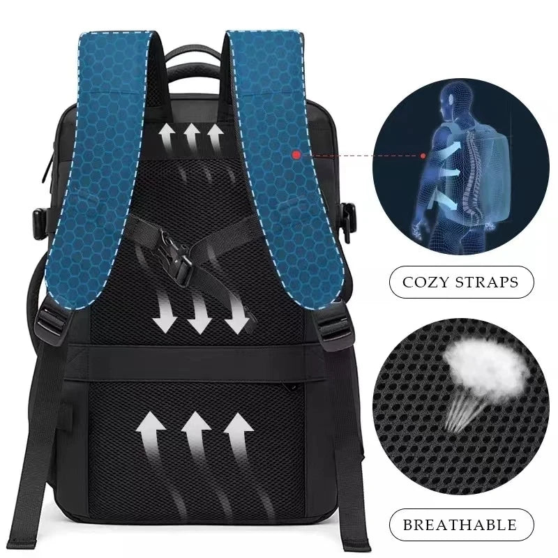Expandable Laptop Backpack 17.3” Waterproof Large Capacity