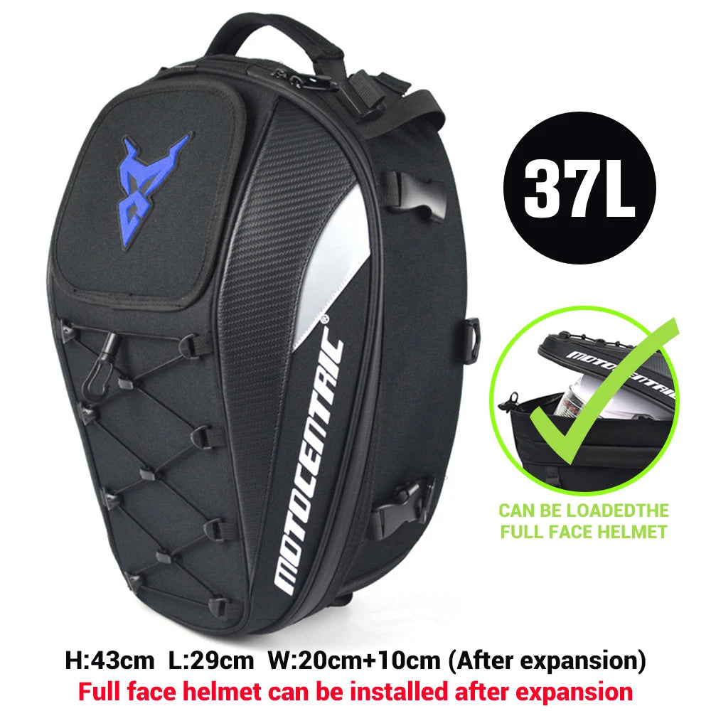 Waterproof Motorcycle Tail Bag with Helmet Storage