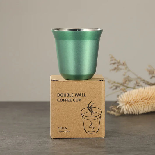 Mini Stainless Steel Coffee Cups – Portable & Heat-Insulating