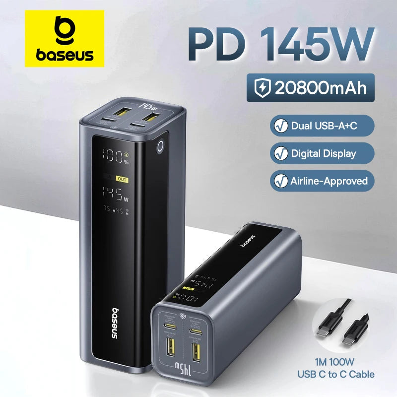 145W Portable Power Bank Fast Charging for Laptop & Phone