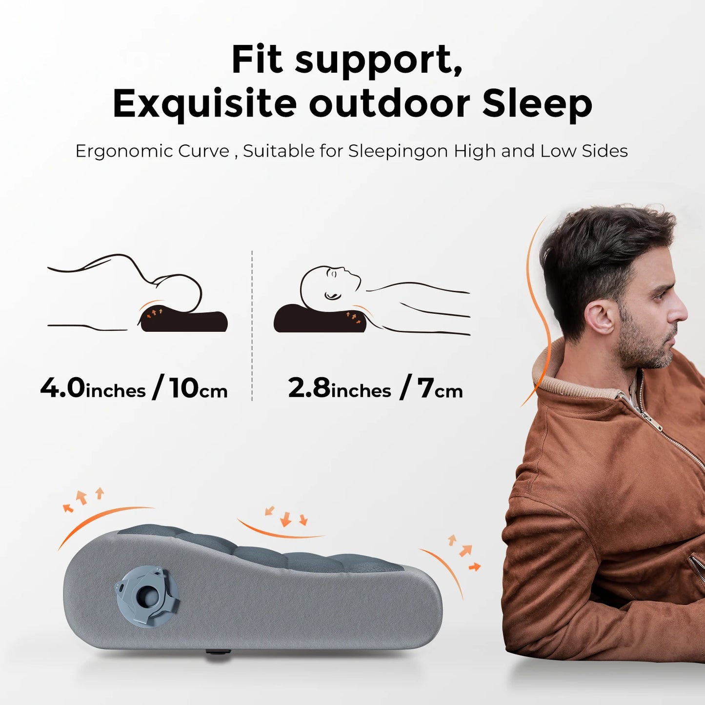 Inflatable Camping Pillow Lightweight Ergonomic Comfort