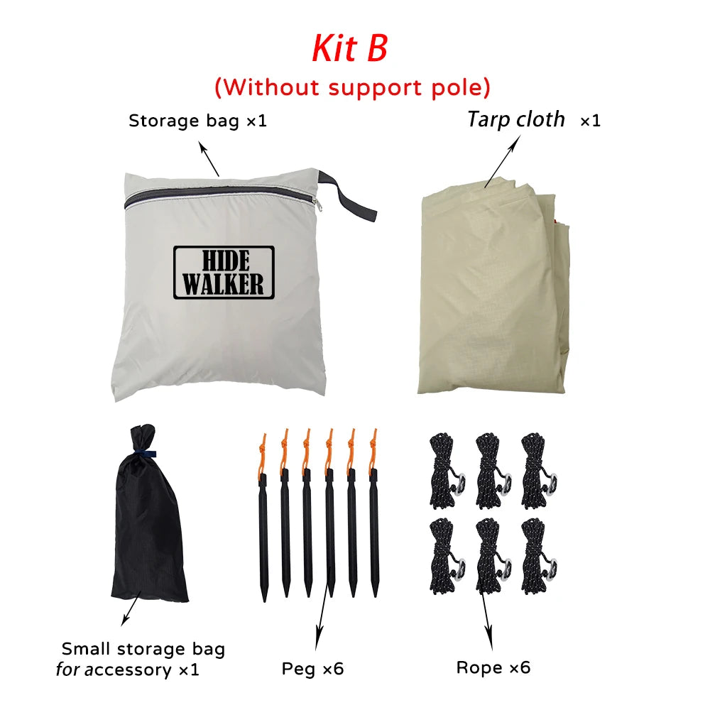 Black Coating Camping Tarp 99% UV Sun Shelter