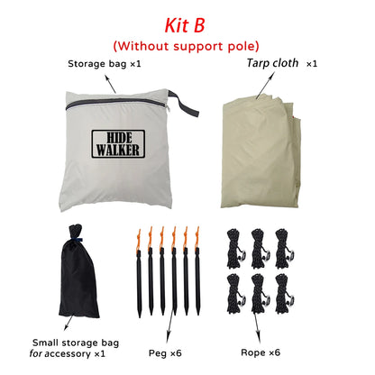 Black Coating Camping Tarp 99% UV Sun Shelter