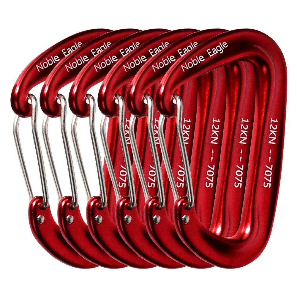 12kN Aluminum Carabiner Clip Set Durable Outdoor Hook