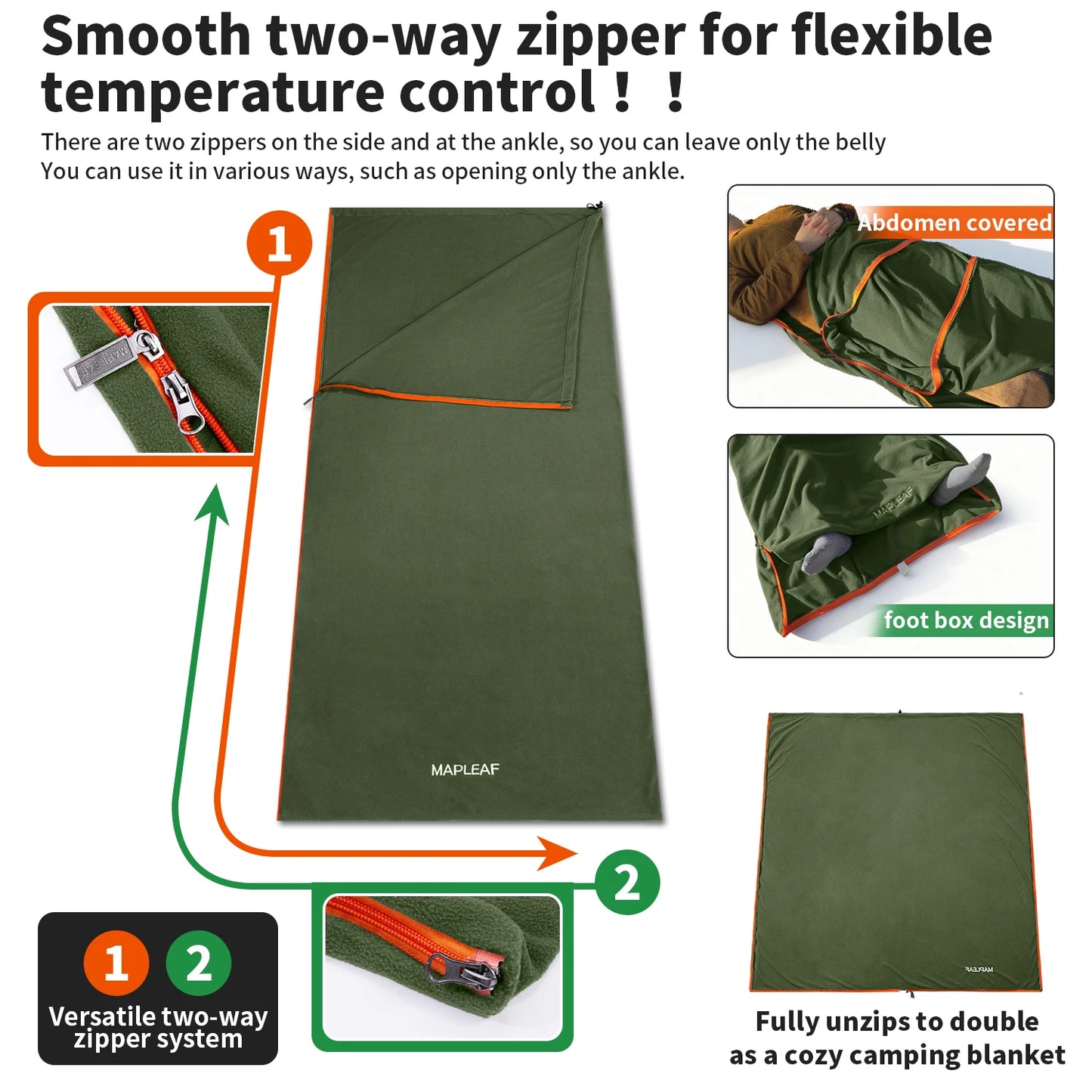 Fleece Sleeping Bag Liner for Warm & Comfortable Sleep
