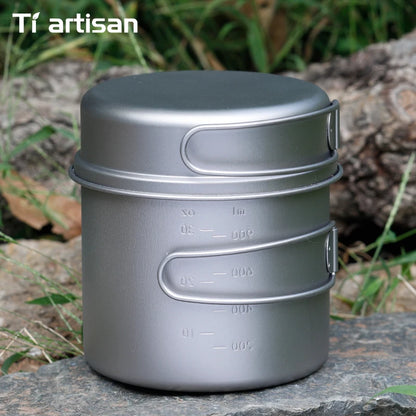 Titanium Camping Cookware Set for Ultralight Outdoor Cooking