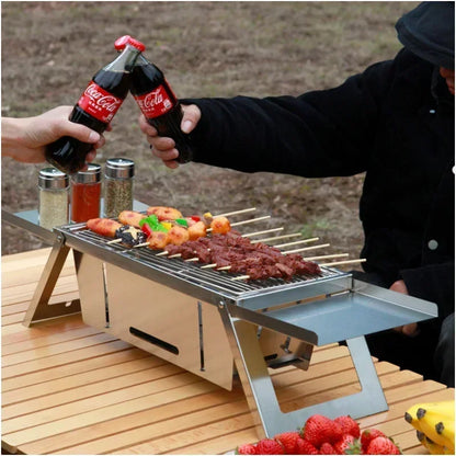 Portable Charcoal BBQ Grill – Foldable & Travel-Ready