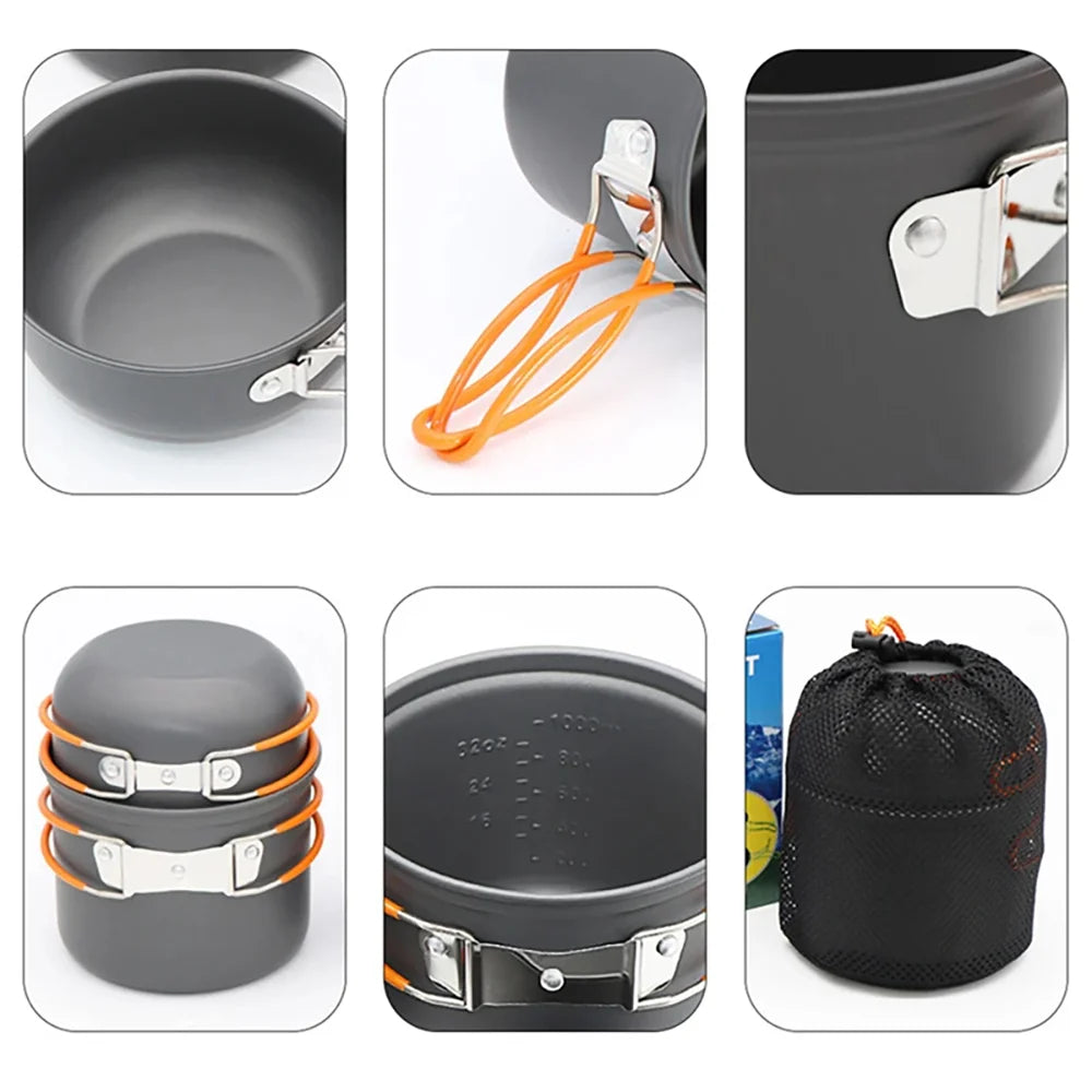 Lightweight Outdoor Cookware Set – Aluminum Camping Pot Kit