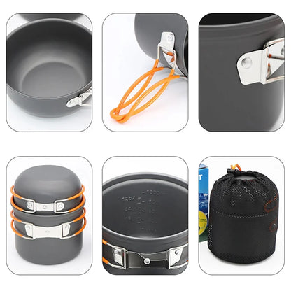 Lightweight Outdoor Cookware Set – Aluminum Camping Pot Kit