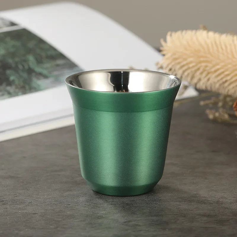Mini Stainless Steel Coffee Cups – Portable & Heat-Insulating