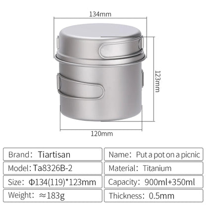 Titanium Camping Cookware Set for Ultralight Outdoor Cooking