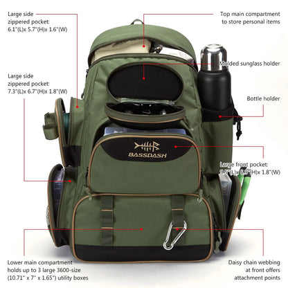 Fishing Tackle Backpack Lightweight Gear Organizer