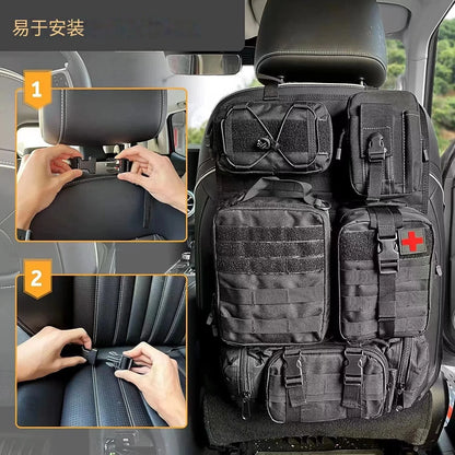 Tactical Car Seat Back Organizer – Universal Storage Pouches