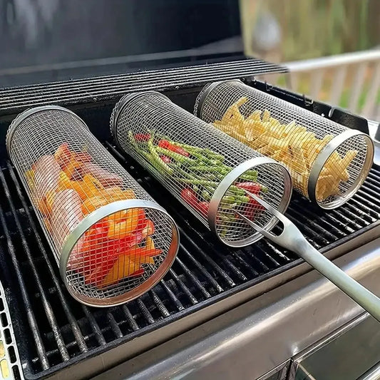 Stainless Steel BBQ Grill Cage for Easy Outdoor Grilling