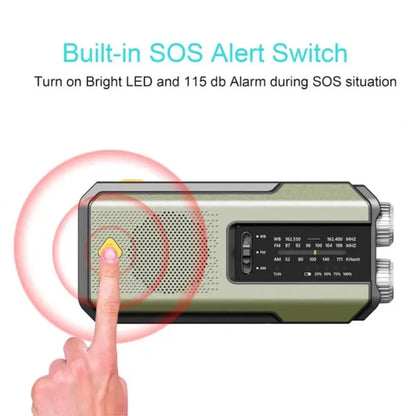 Emergency Weather Radio with Power Bank & Flashlight