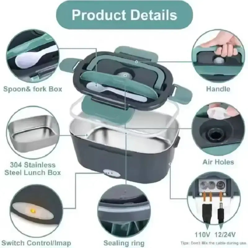 Electric Lunch Box Food Warmer Portable & Leakproof