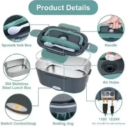 Electric Lunch Box Food Warmer Portable & Leakproof