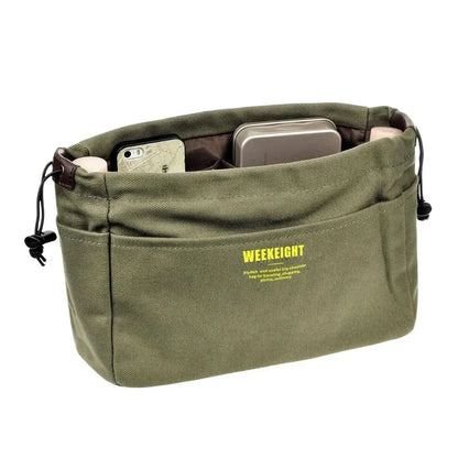 Canvas Drawstring Organizer Bag Lightweight Travel Storage