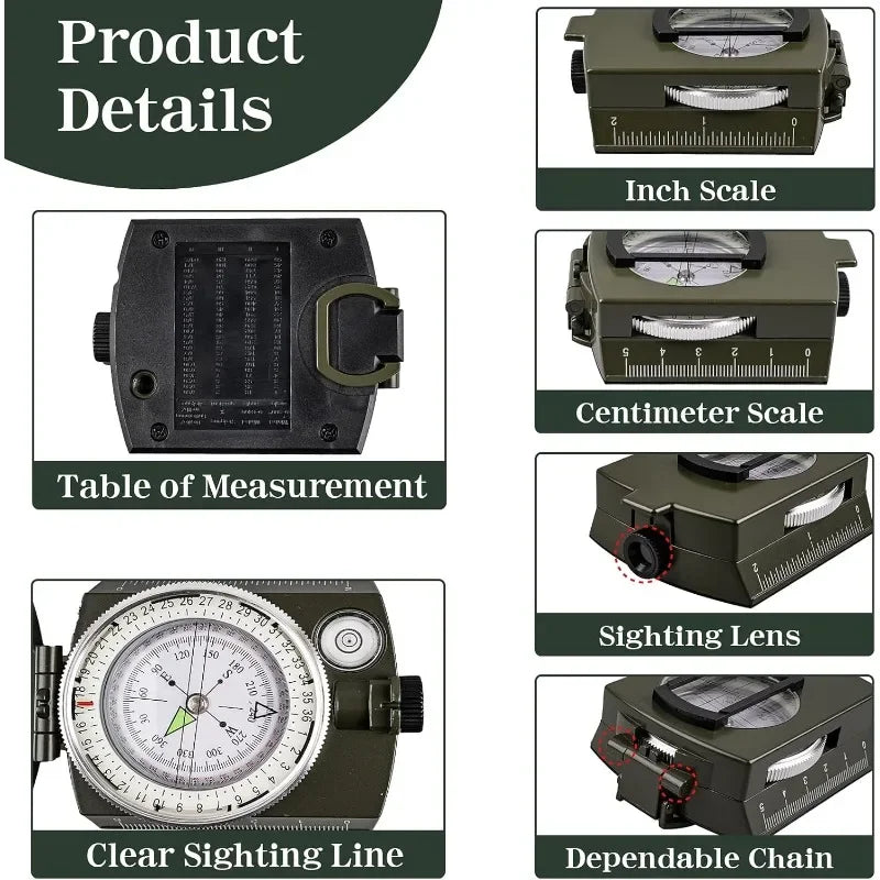 Tactical Waterproof Compass for Outdoor Navigation
