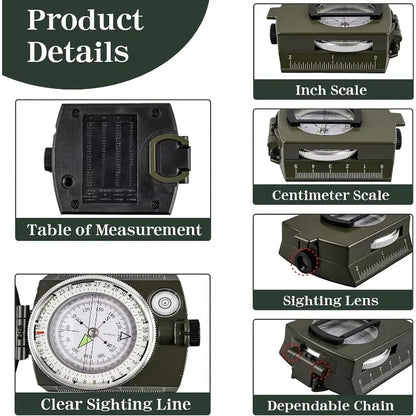 Tactical Waterproof Compass for Outdoor Navigation